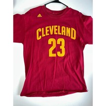 Cleveland Cavs Lebron James 23 NBA Men&#39;s Red Crew Neck Short Sleeve Pullover - $20.11