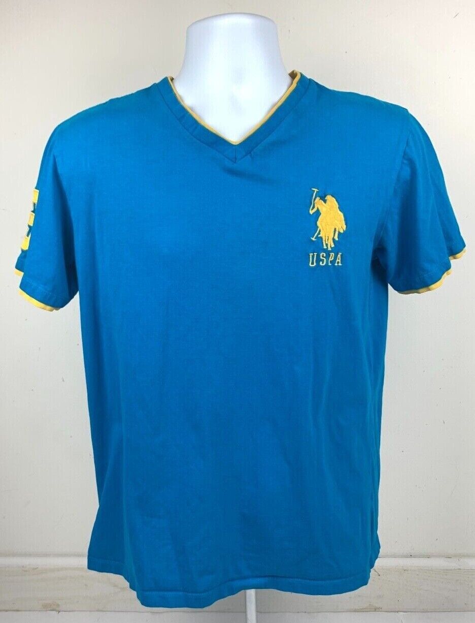 Polo Ralph Lauren Shirt Mens V Neck Short Sleeve Blue Casual Logo Size X... - $7.99