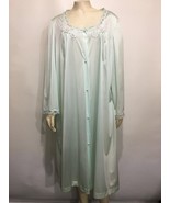 Lorraine 2X Mint Green Silky Nylon Housecoat Robe Dressing Gown Vintage NEW - £35.64 GBP