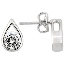 1.43Ct Round Cut Simulated Diamond Tear Shape Stud 925 Sterling Silver Earrings - £59.72 GBP