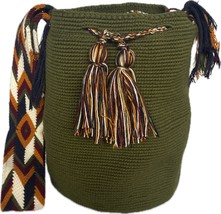 Handmade Wayuu Crochet Tote Bag, Woven Mochila, Colombian Tribal Bag, Be... - $96.04