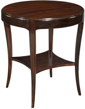 Lamp Table Woodbridge Addison Round Ebonized Black Mahogany Elegant - £1,059.21 GBP