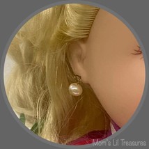 Pearl Drop Dangle Doll Earrings • 18 Inch Doll Jewelry - £5.53 GBP