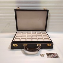 Briefcase for Coins Brown Faux, Including 3 Trays Numis IN - £249.55 GBP