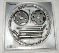 IKEA Dignitet Curtain Wire Rod Stainless Steel Cable &amp; Brackets 5m / 197&quot; - £7.41 GBP