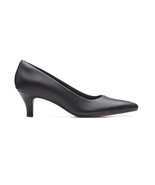 Clarks Womens 8 W Black Leather Pointed Toe Pumps Heels NIB IC2 - $60.49 CAD