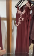 Zara Bnwt 2024. Maroon Floral Embroidered Dress. 5344/900 - £108.69 GBP