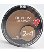 Revlon Colorstay 2-in-1 Compact Makeup &amp; Concealer 310 Warn Golden*Twin ... - £23.53 GBP