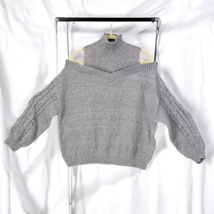 High Neck Cold Shoulder Sweater 1XL Loose Lantern Sleeve Knitted Jumper ... - $19.44