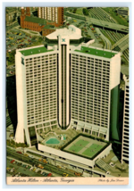 Atlanta Hilton Atlanta GA Aerial View Postcard - $7.00