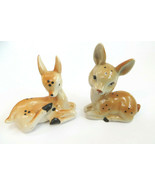 Vintage Ceramic Deer Reindeer Fawn Laying Down Set Of 2 Unmarked, poss. ... - £9.26 GBP