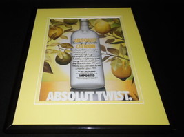 1992 Absolut Citron Twist Framed 11x14 ORIGINAL Advertisement - $34.64