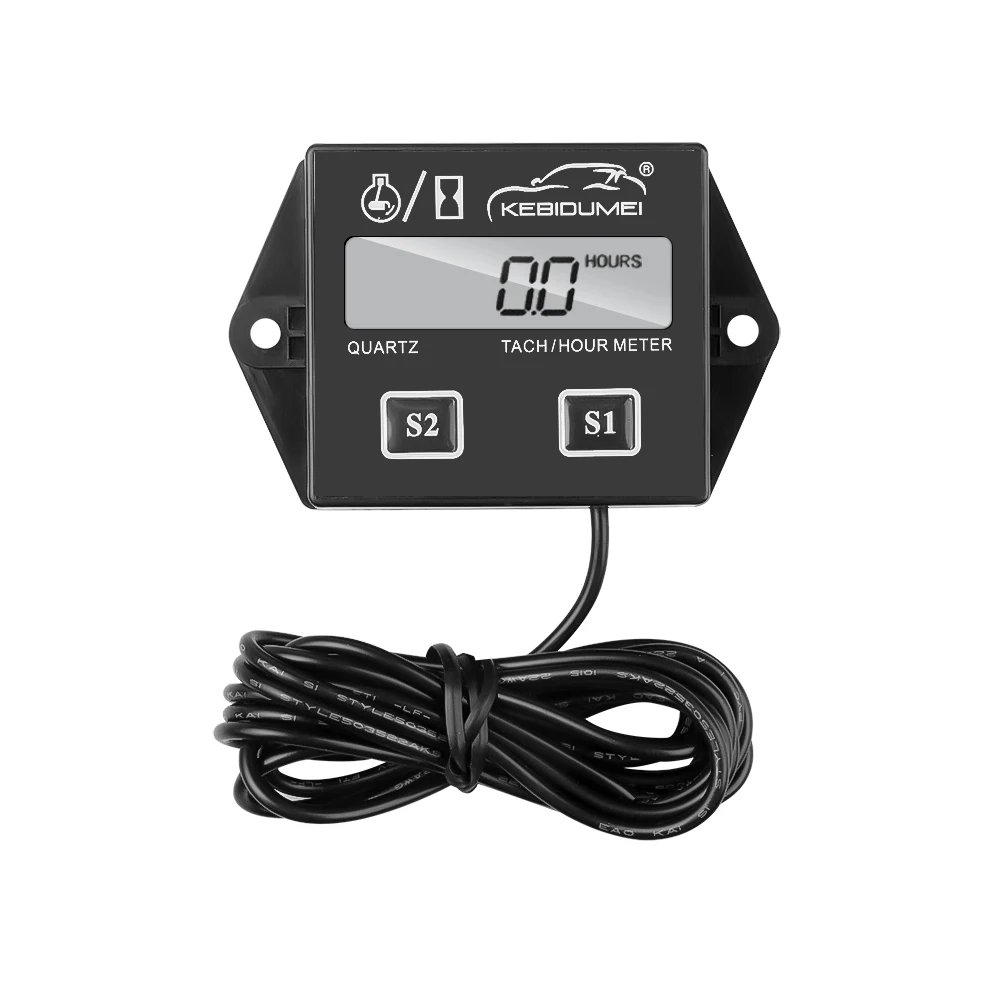 sikeo Digital Engine Tach Hour Meter Waterproof Tachometer Gauge Engine RPM LCD  - £45.36 GBP