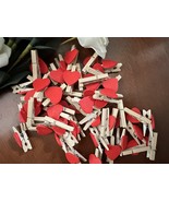30pcs Cute Heart Wooden Clips,Mini Wooden Pegs,Pin Clothespin,Wedding De... - $4.83 CAD