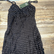 Women&#39;s Ruched Front Maxi Slip Dress Wild Fable Black Polka Dots Large. Z - £18.61 GBP
