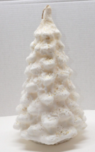 VTG Colonial Candle Of Cape Cod Golden Pine White Glitter Christmas Tree Candle - £23.58 GBP