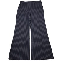 EP Pro Pants Womens 8 Navy Blue Flared Mid Rise Pinstripe Button Zip Dre... - £23.68 GBP