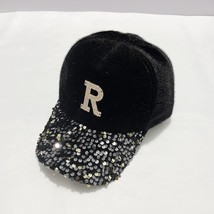 Autumn And Winter Hats Women&#39;s Rhinestones R Insulated Baseball Caps Ski... - £9.77 GBP