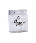 NEW Small White Frosted Gift Bags w/ Black Text &quot;love&quot; vellum 5.5 in. ta... - $11.95