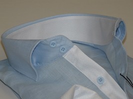 Mens 100% Linen Summer Shirt J.Valintin Turkey-Usa Axxess Style OBR78-09 Blue - £44.10 GBP
