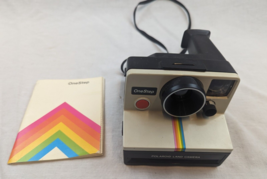 Vintage One Step Polaroid  Instant Land Camera- Rainbow Strips- w/Strap &amp; Manual - £19.53 GBP