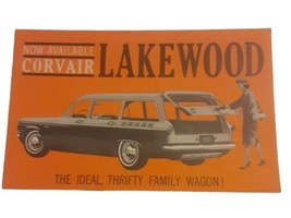 1961 CORVAIR STATION WAGON CAR DEALER ADVERTISING CARD CHEVROLET Fc3 - $10.41