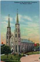 Cathedral of the Immaculate Conception Fort Wayne Indiana Postcard - £4.08 GBP