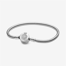 Moments Sparkling Crown O Snake Chain Bracelet,Fits Pandora charms - $20.99