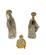 Gorham Crystal/Gold Nativity Set Joseph/Mary/Jesus 3-Piece Germany - $62.54