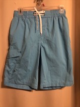 31C NWT St John&#39;s Bay Men&#39;s Small Swim Trunks Solid Baby Blue - £7.52 GBP