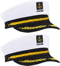 2Pcs Adjustable Captain hat admiral sailor caps perfect for sea parties ... - $40.23