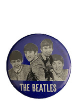 The Beatles Beatles Button Pin NEMS Vintage Blue HTF EUC Rock Band Large... - £23.72 GBP