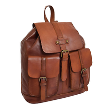 DR311 Italian Buffalo Retro Leather Rucksack Bag Backpack Tan - £126.88 GBP