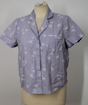 Gilly Hicks S Purple Short Sleeve Palm Print Sleep PJ Top Shirt - £20.16 GBP