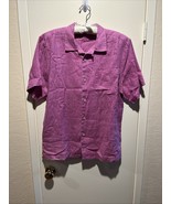 Tommy Bahama Shirt Mens M Purple Lavender 100% Linen Button Short Sleeve... - €28,99 EUR