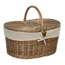 Deep Antique Wash Oval Picnic Basket - £51.94 GBP+