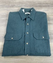 Vintage 80s REI M Tall Green Cotton Chamois Long Sleeve Button Down Shirt USA - £14.77 GBP