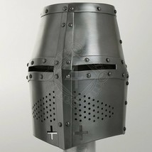 18Ga Larp Medieval Great Helmet Knight Templar Crusader Helmet Reenactment Aj21 - £81.31 GBP