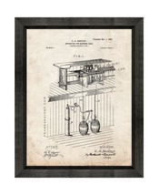 Apparatus for Drawing Beer Patent Print Old Look with Beveled Wood Frame - $24.95+