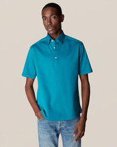 Eton Men&#39;s Contemporary-Fit Pique Polo in Teal- Size 2XL - £78.63 GBP