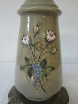 Vintage Hand Painted Bristol Glass Clam Broth Tall Table Lamp Brass Base 20&quot; - £99.90 GBP