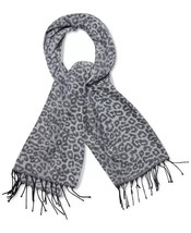 Womens Muffler Scarf Leopard Print Black Grey Steve Madden $42 - Nwt - £7.08 GBP