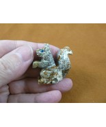 Y-SQU-13) little gray white SQUIRREL stone carving SOAPSTONE PERU love s... - $8.99