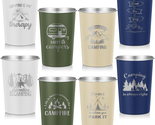 Camping Cups Camping Coffee Cups 8 Pieces Stainless Steel Stackable Wine... - $44.29