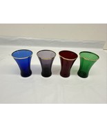 Vintage Gold Rimmed Jigger Set Blue Green Red And Purple - $181.16 MXN Vintage Gold Rimmed Jigger Set Blue Green Red And Purple - $181.16 MXN