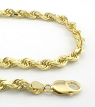 10K Yellow Gold 5mm Rope Link Chain Necklace 24&quot; - £321.74 GBP