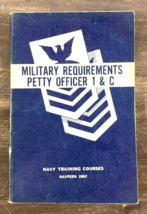 Vintage 1958 Us Navy Military Requirement Petty Officer 1 &amp; C Book Navpers 10057 - £15.81 GBP