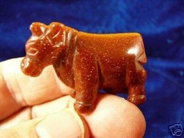 (Y-COW-550) COW cows dairy Brown Swiss GEM STONE figurine CARVING Guernsey - £11.02 GBP