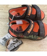 Jurassic World Sandals Toddler size 7 Dinosaur New With Tag Brown Orange - $19.72 CAD