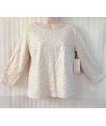 NWT$ 168 Ella Moss Ivory Beige Pullover top with sequins size 4/6/XS/S - $51.48